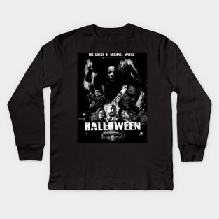 Halloween 2022 Black and white Kids Long Sleeve T-Shirt